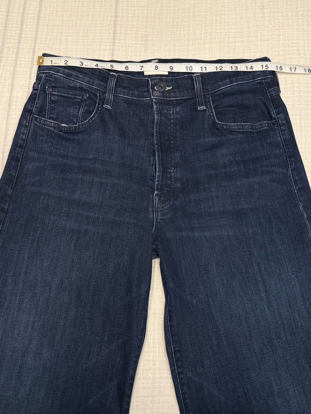 Mother Denim The Tomcat Roller Sneak Wide Leg Jeans Womens Size 32 Dark Wash - Picture 7 of 9